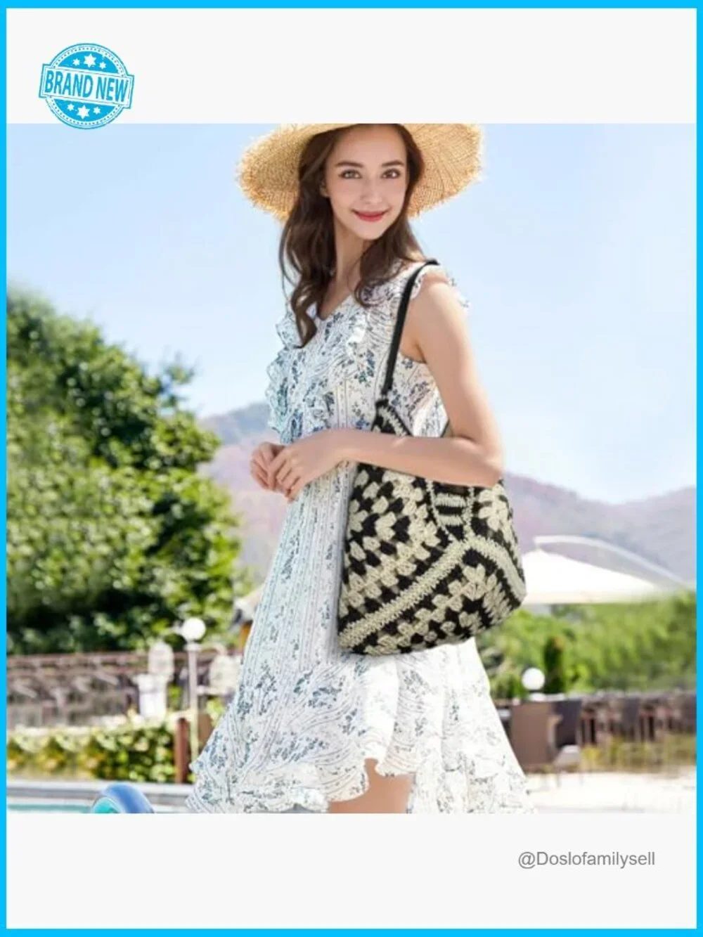 Straw Hobo Bag Large Capacity Woven Beach Tote Summer Vintage Crochet Shoulder